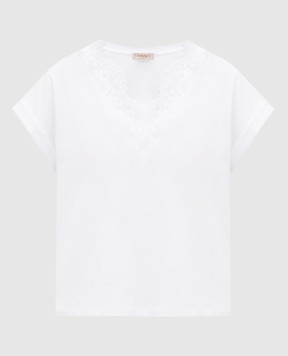 Twinset Біла футболка з мереживом 251TP2292
