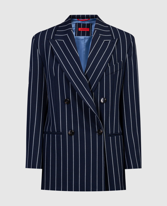 BONN blue double-breasted striped jacket