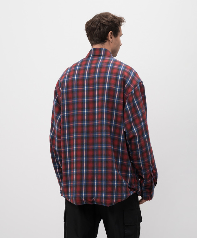 Balenciaga Красная утепленная рубашка в клетку с логотипом 768767TRM22 изображение 4