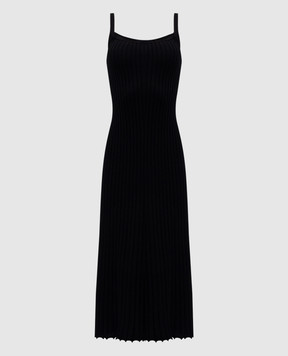 Max Mara Черное платье FARETRA в рубчик FARETRA