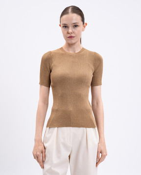 Max Mara Бежевый топ SVELTO с люрексом SVELTO