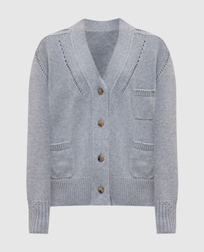 Ermanno Scervino Серый кардиган из кашемира D455N306TFQ