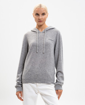 Off-White Серые худи из кашемира с логотипом 2HU005F25KNI001