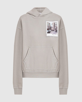 Helmut Lang Серый худой Brooklyn с принтом логотипа O10HM520