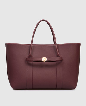 Loro Piana Бордовая кожаная сумка-тоут Ghiera FAO7463