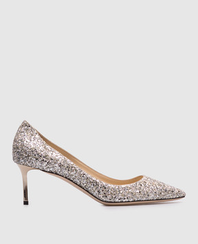 Jimmy Choo Сріблясті туфлі Romy з глітером ROMY60CGF
