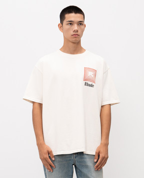Rhude Бежева футболка з принтом логотипа RHPF25TT03012