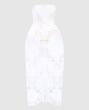 Magda Butrym Белое корсетное платье миди с вышивкой ришелье DRESS09151524