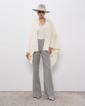 Ermanno Scervino Белый топ с шерстью и кашемиром в узор D474L503APNJG