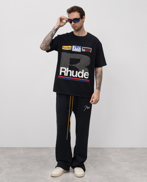 Rhude Чорна футболка з принтом логотипа RHSS25TT12012