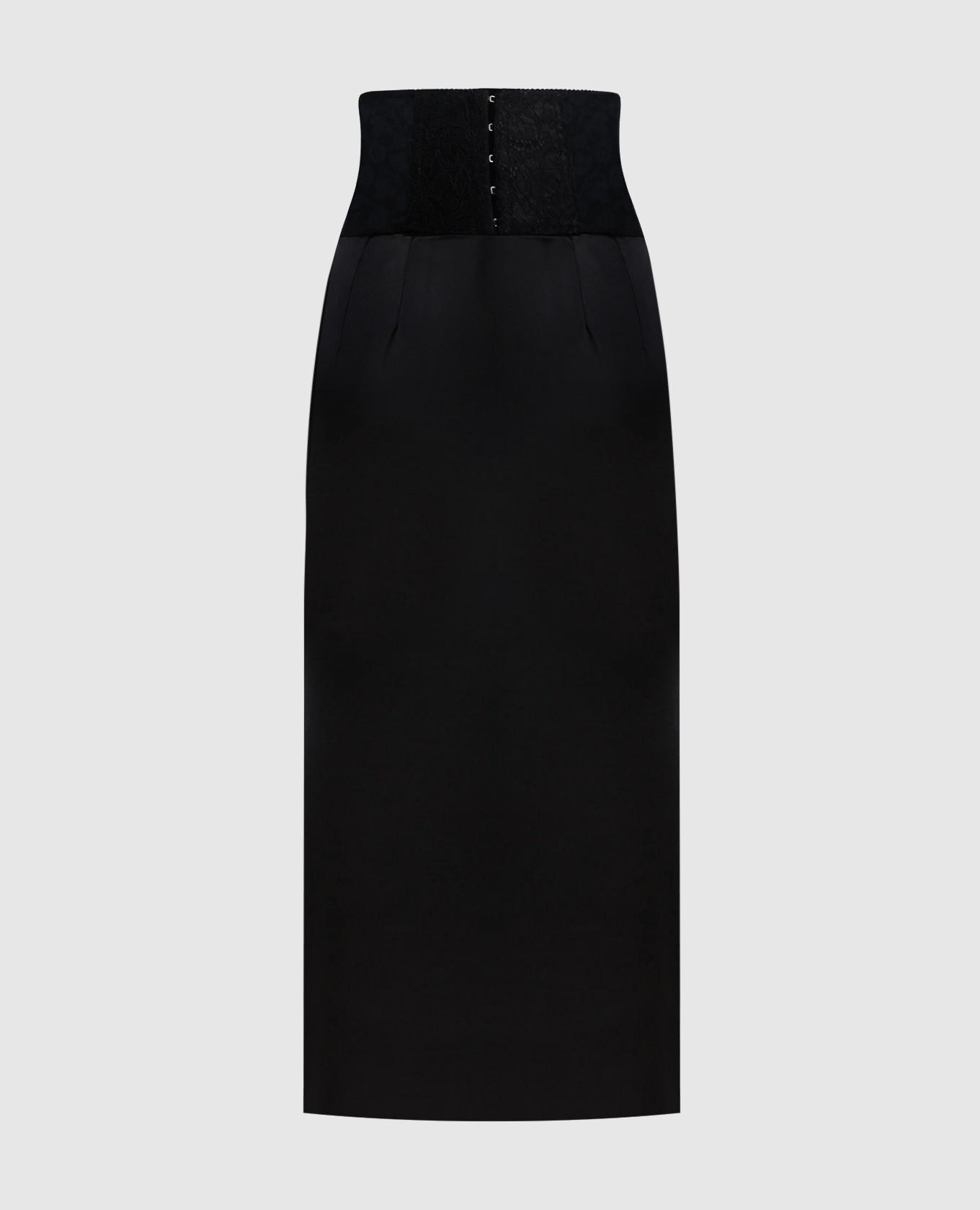 

Черная юбка миди с корсетным поясом, Черный, Юбки узкие