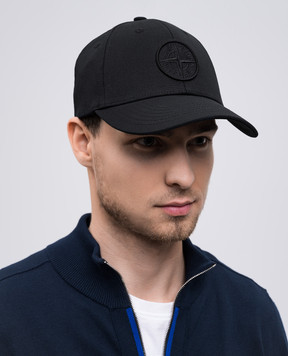 Stone Island Черная кепка с фактурным логотипом K1S159100996S0065