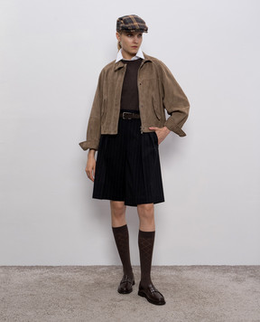 Brunello Cucinelli Коричневий джемпер з кашеміру з ланцюжком моніль M12144400P