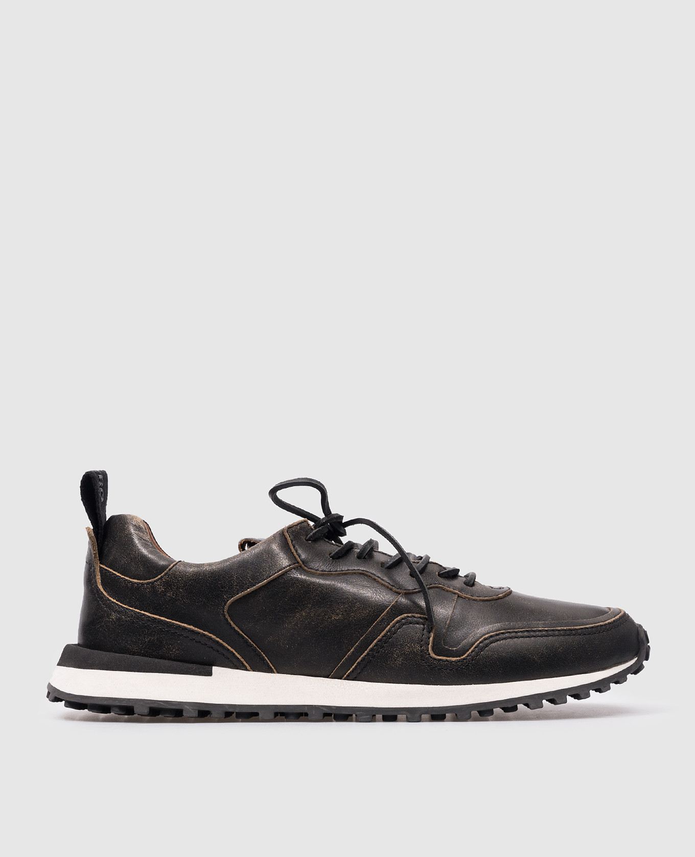 Black leather Futura sneakers with a vintage effect