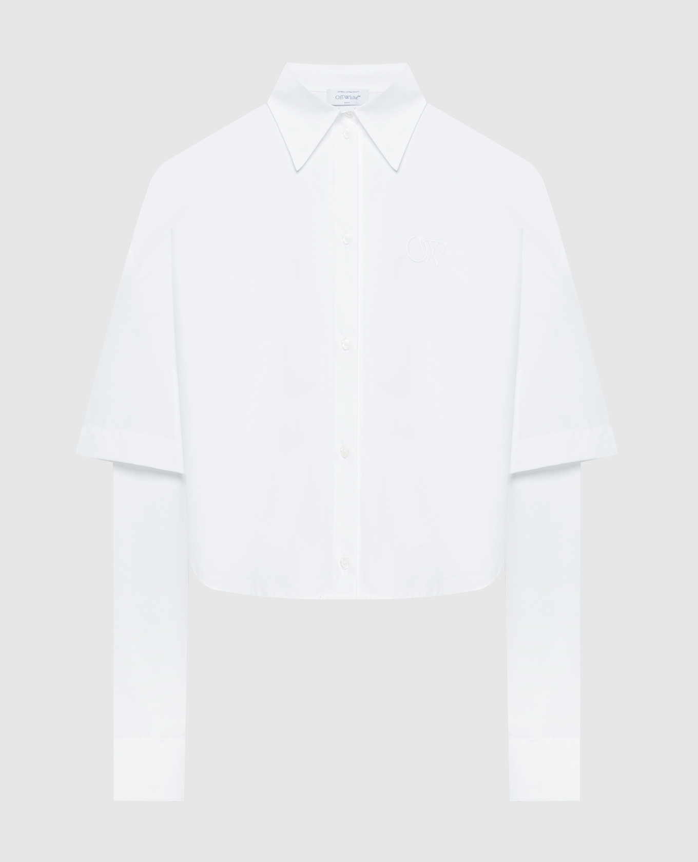 

Белая рубашка с монограммой логотипа, Белый, Рубашки