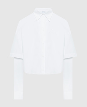 Off-White Белая рубашка с монограммой логотипа OWGE022S24FAB003