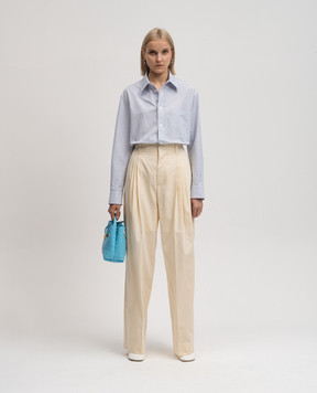 Bottega Veneta Желтые брюки с шелком 793118V3YS0
