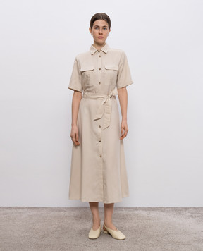Woolrich Бежева сукня-сорочка з поясом CFWWDR0190FRUT3945