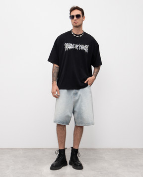 Vetements Черная футболка с контрастным принтом UCF76TR100B