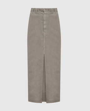 Brunello Cucinelli Зелена джинсова спідниця Chino з льономо ML996G3822