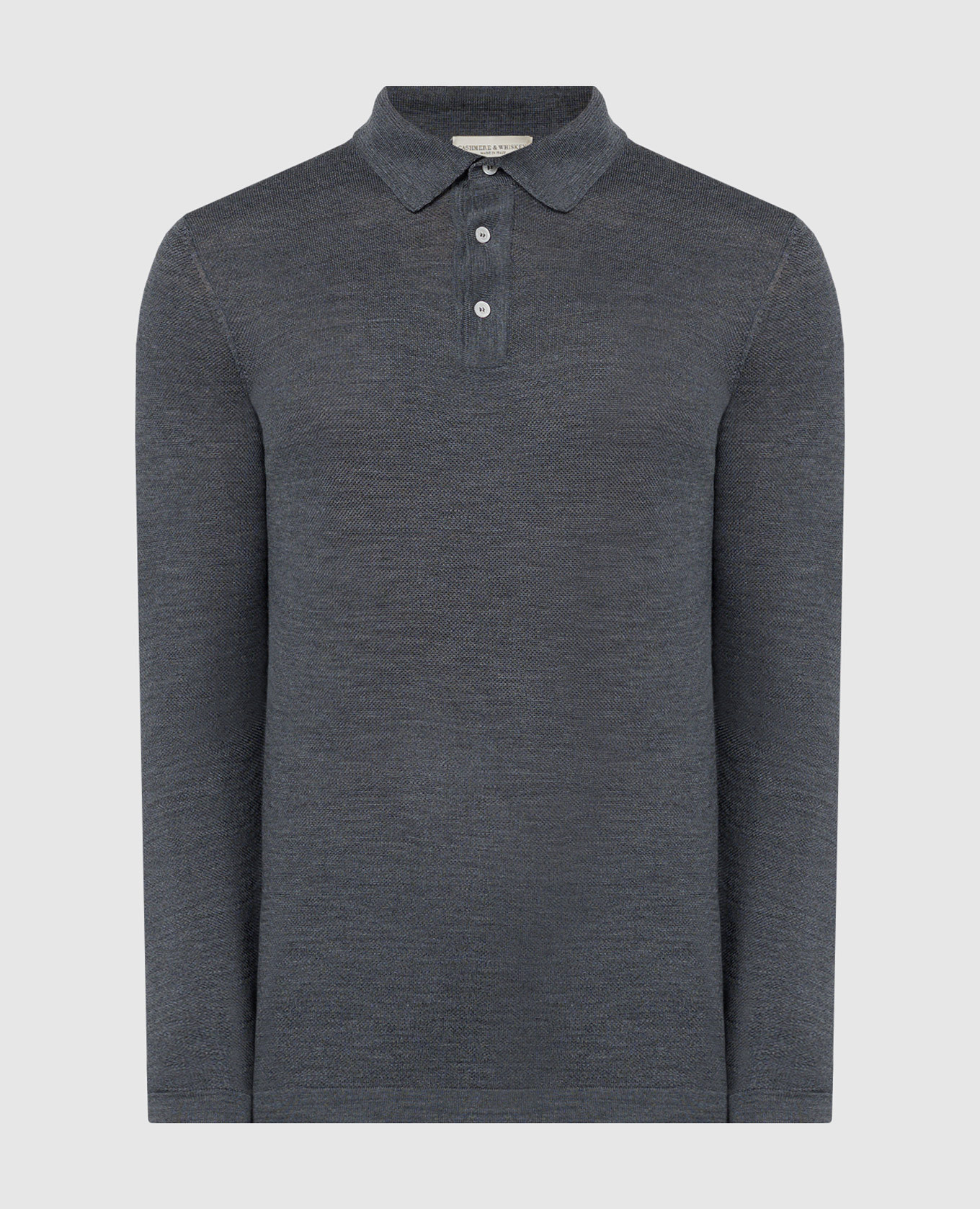 Gray wool polo shirt