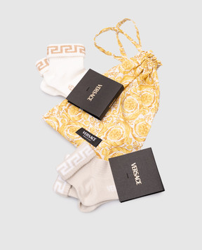 Versace Дитячий набір шкарпеток Greca 10209451A15238