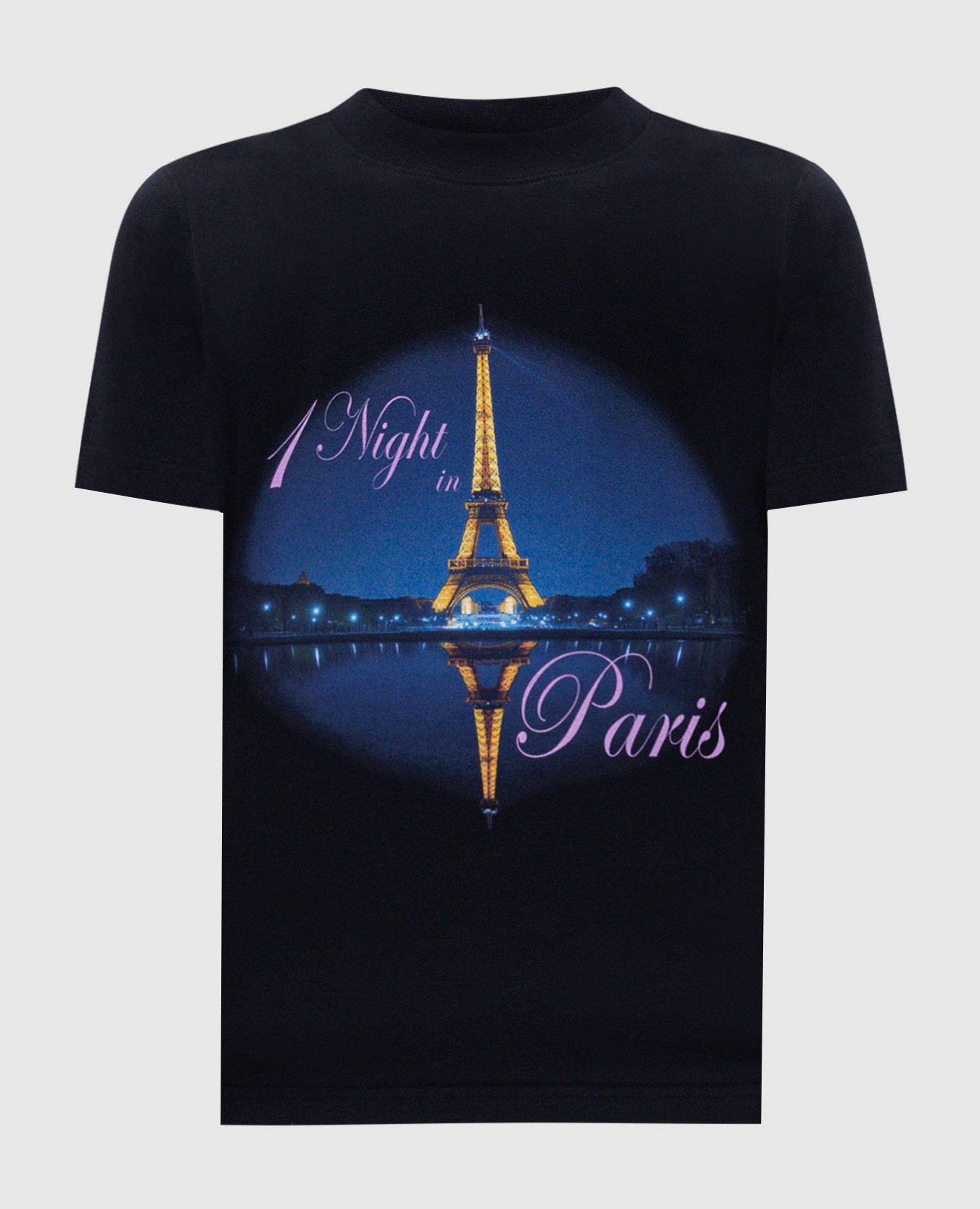 

Черная футболка с брендовым принтом, Черный, Топы