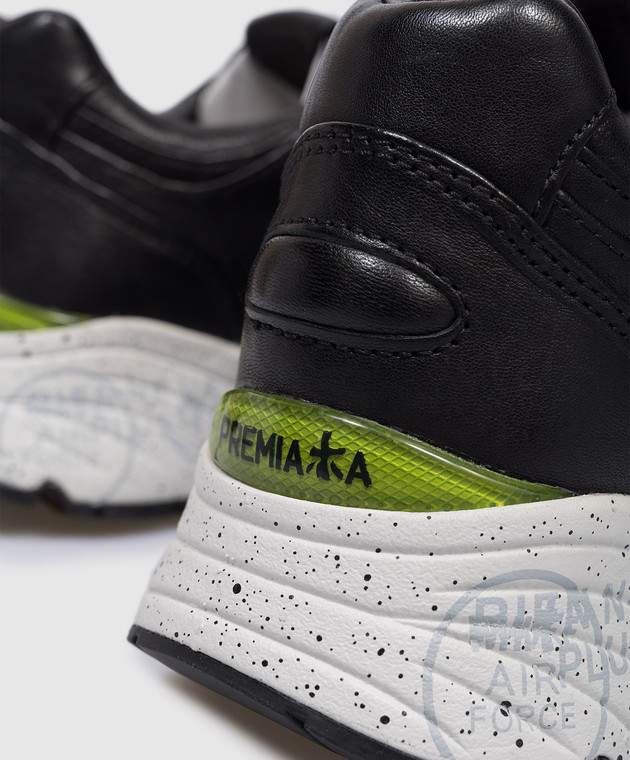 Premiata Черные кожаные кроссовки Mase MASE7083 изображение 5
