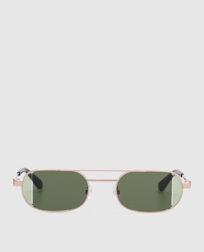 Off-White Золотисті сонцезахисні окуляри Lynn з логотипом OERI14HS25MET001