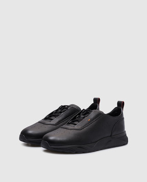 Santoni Черные кроссовки на меху с логотипом MBIM22032NERPAUA