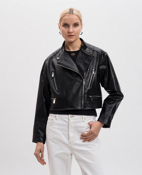 Twinset Чорна куртка в стилі косухи 251TP2560