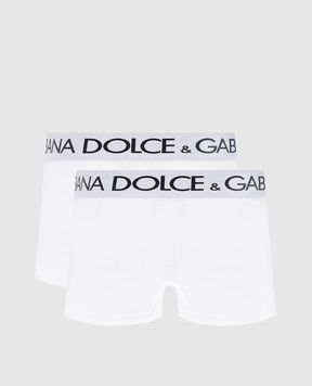 Dolce&Gabbana Набор белых трусов-боксеров с логотипом. M9D70JONN97