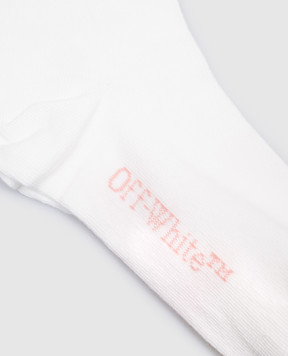 Off-White Детские белые носки с узором эмблемы. OGRA004S25KNI001