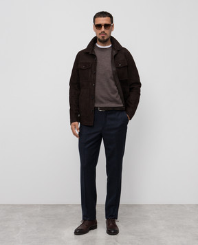 Canali Коричневый джемпер из шерсти MK02353C1122