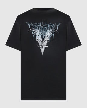 Vetements Черная футболка с принтом UA66TR670B