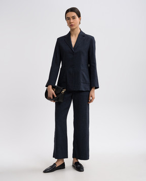 Max Mara Синий жакет DERNA с льном DERNA