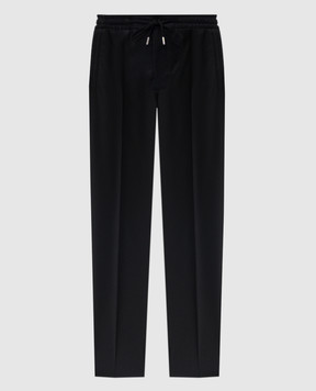 Bertolo Cashmere Черные брюки из шерсти и кашемира 000290001391