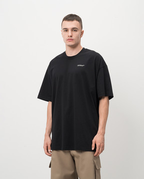 Off-White Черная футболка с принтом 3D OMAA161F24JER005