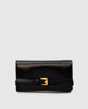 Balmain Чорний шкіряний клатч Shuffle FN1ON259LTFL