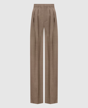 Saint Laurent Бежеві штани з вовни 824389Y1I25