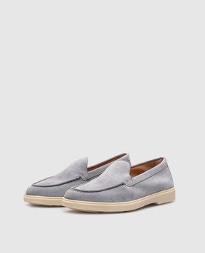 Santoni Голубые замшевые лоферы WUYA58856TISNPYL