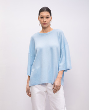 Allude Голубой топ из кашемира и шерсти 25217051