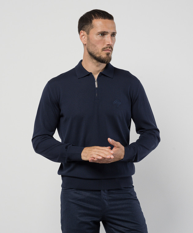 Stefano Ricci Фіолетове поло з вовни з вишивкою логотипа K303071P30F24345 зображення 3