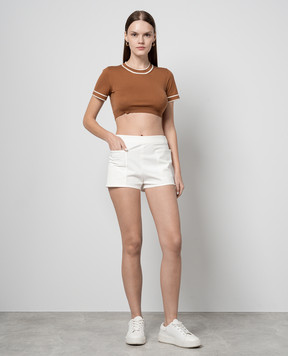 Max Mara Коричневий топ USCIO з логотипом USCIO