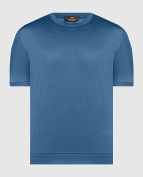 Enrico Mandelli Голубая футболка с вышивкой логотипа TFYACH4728