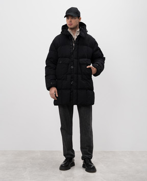 C.P. Company Чорний пуховик Flatt Nylon MOW203A005991G