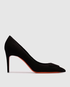 Santoni Чорні замшеві туфлі WDID71207HI2TMGD