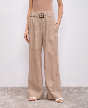 Brunello Cucinelli Бежевые брюки с цепочкой мониль MH911P8862