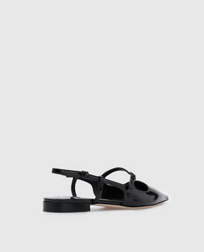 Jimmy Choo Черные кожаные лакированные слингбеки DIDI DIDIFLATPAT
