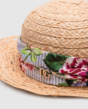 Dolce&Gabbana Детская бежевая шляпа из рафии LB4H77G7O7R